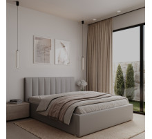 Кровать «Афина» 140х200см светло-серая