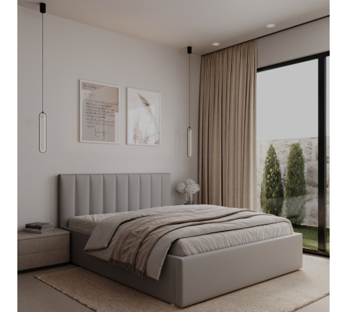 Кровать «Афина» 120х200см светло-серая